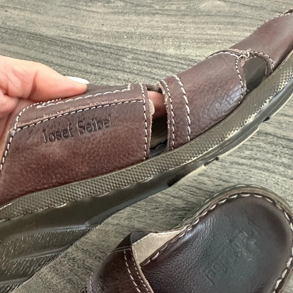 Josef Seibel Dark Brown Leather Sandals